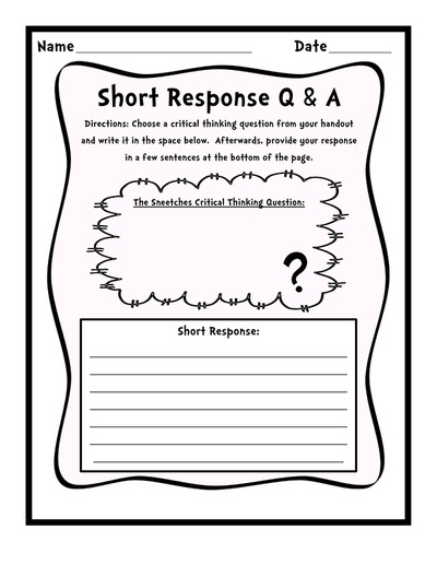The Sneetches and Segregation: Short & Extended Response Activities - A